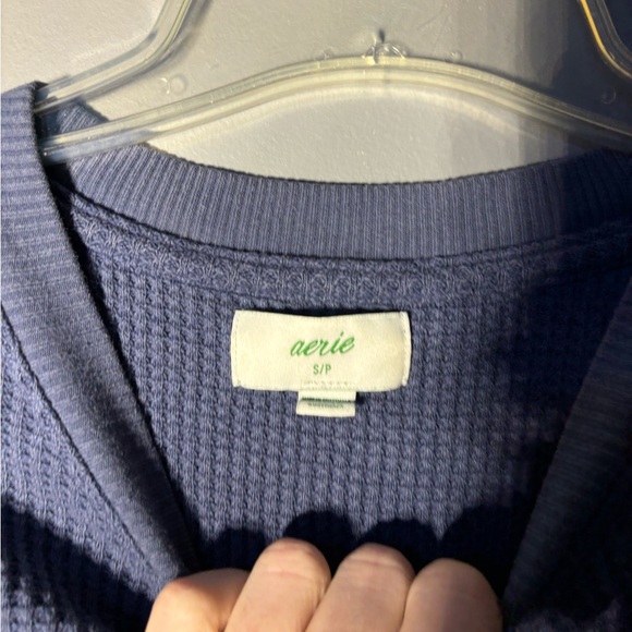 Aerie Waffle Knit Oversized Pullover Sweater Size Small - Picture 3 of 3